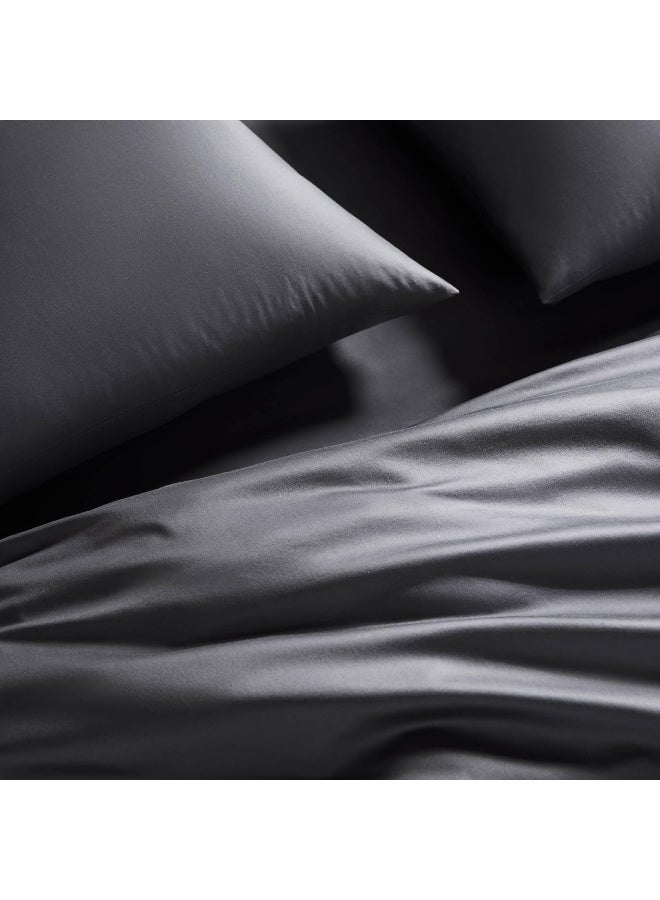 Brooklinen Luxury Sateen King Size 4 Piece Sheet Set in Abyss Blue - 100% Cotton Sateen Sheets - Image 1